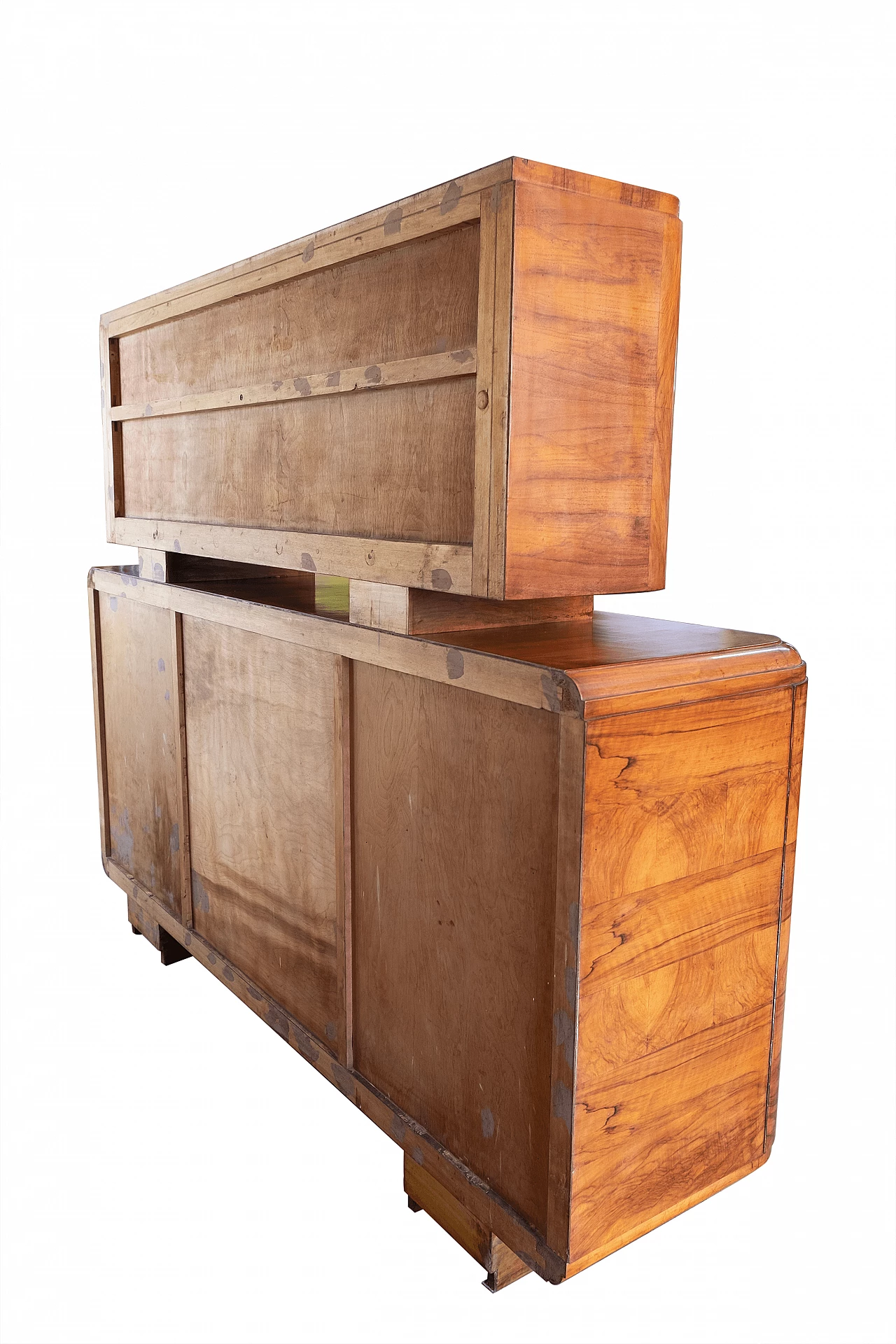 Walnut Art Deco double-bodied sideboard, 1950s 17