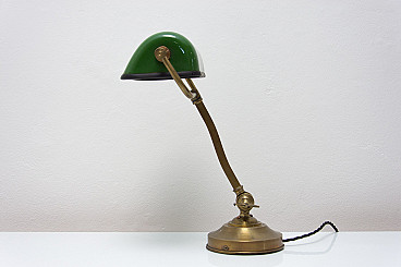 Lampada da tavolo ministeriale, anni 60, verde