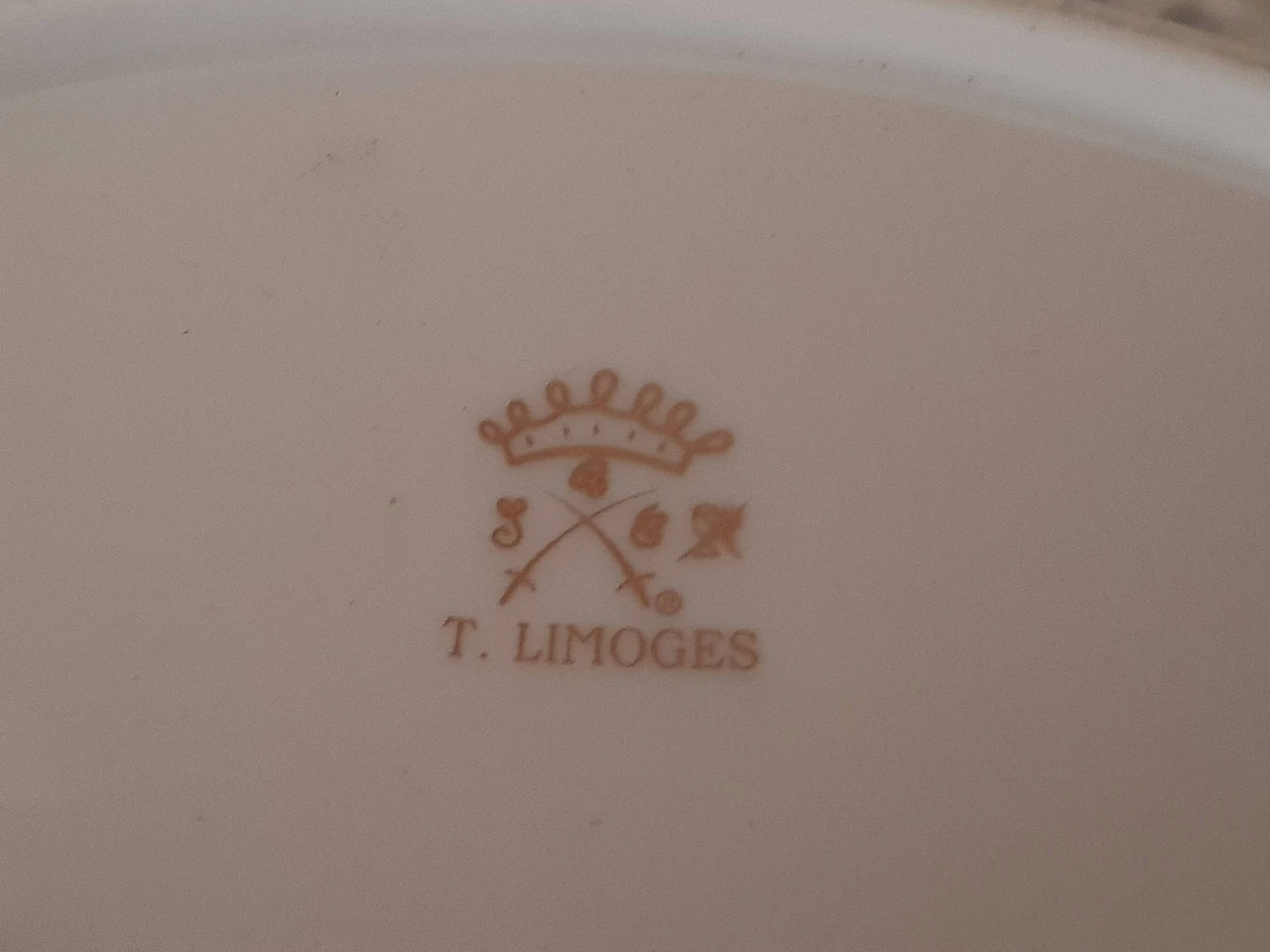 Pair of Limoges ceramic cups and tray, 1960s 4