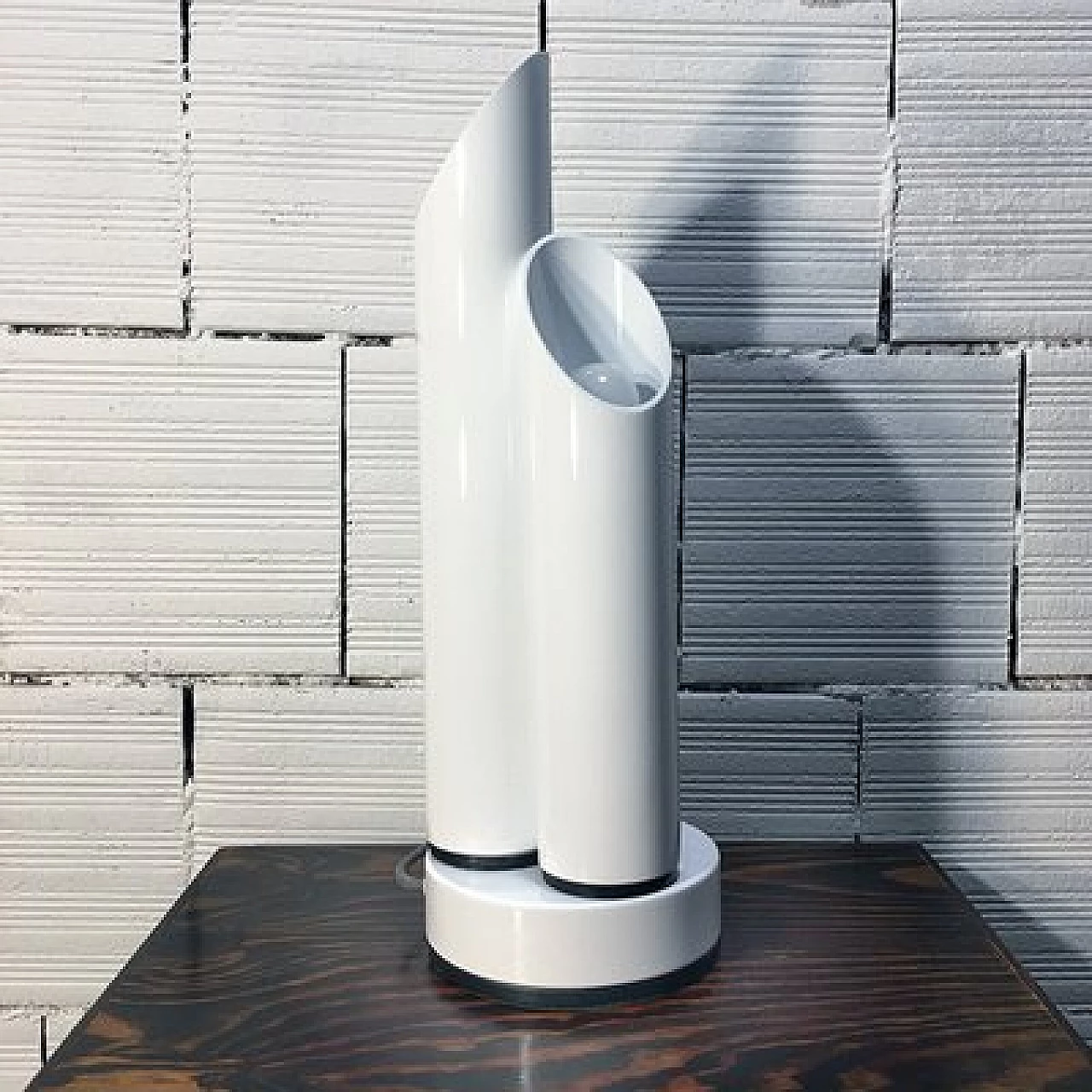 Space Age three-light white metal table lamp, 1960s 4