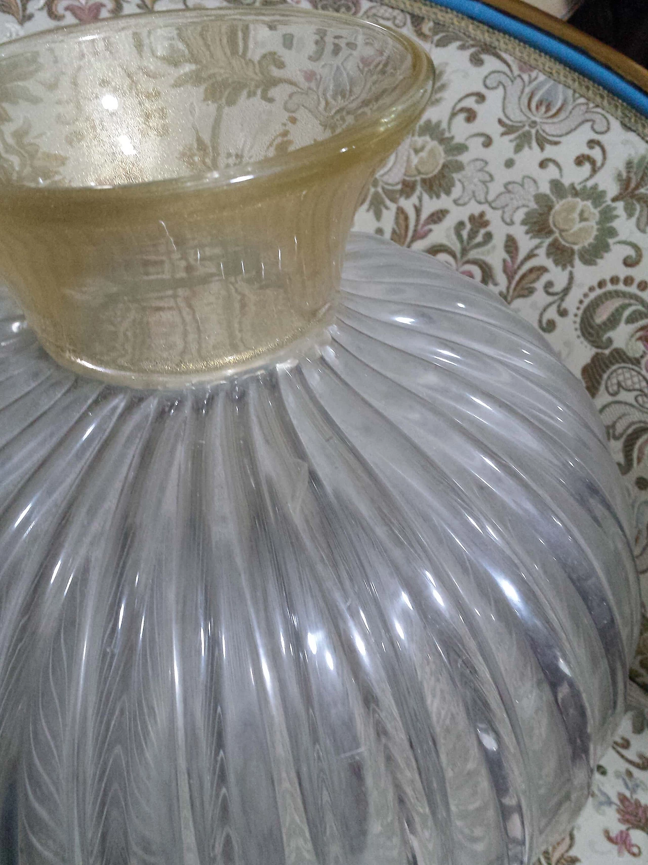 Ribbed opaline glass vase by Archimede Seguso, 1950s 2