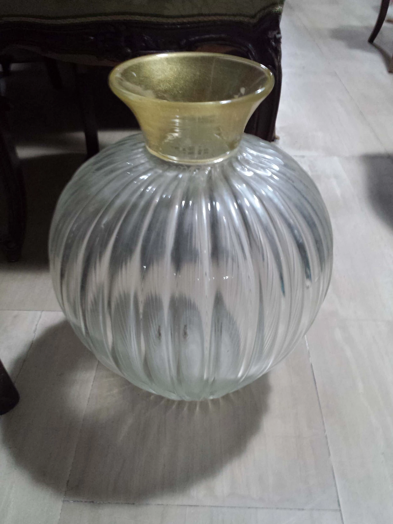 Ribbed opaline glass vase by Archimede Seguso, 1950s 9