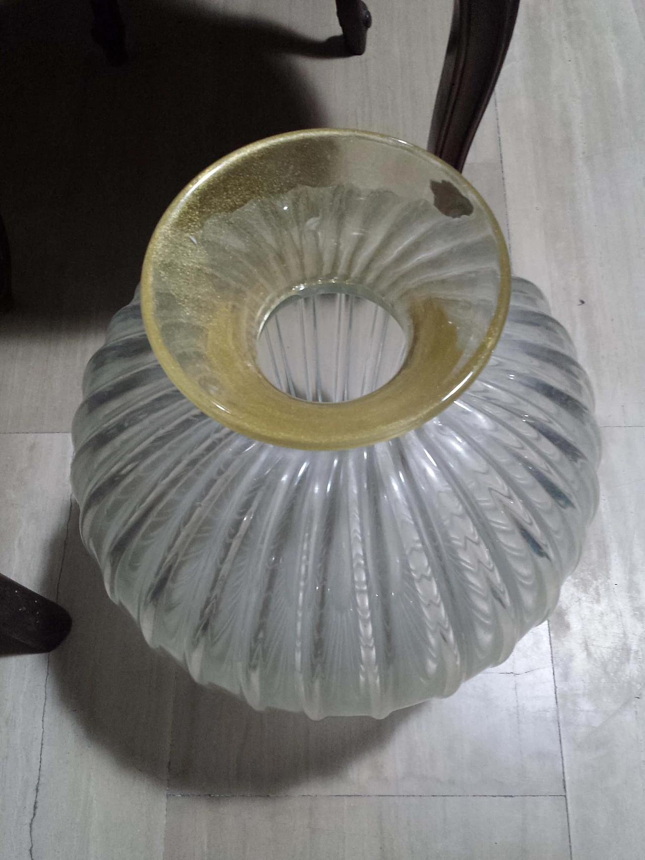 Ribbed opaline glass vase by Archimede Seguso, 1950s 11