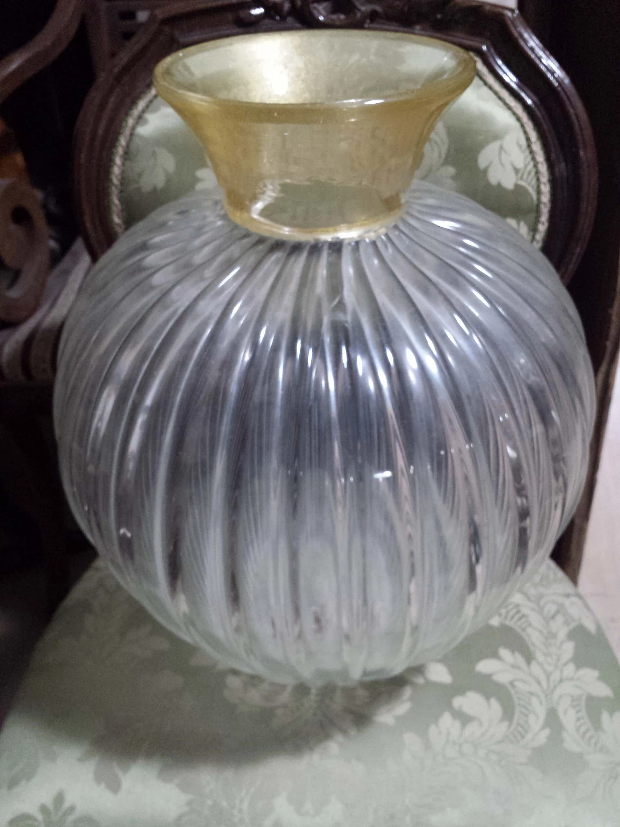 Ribbed opaline glass vase by Archimede Seguso, 1950s 15