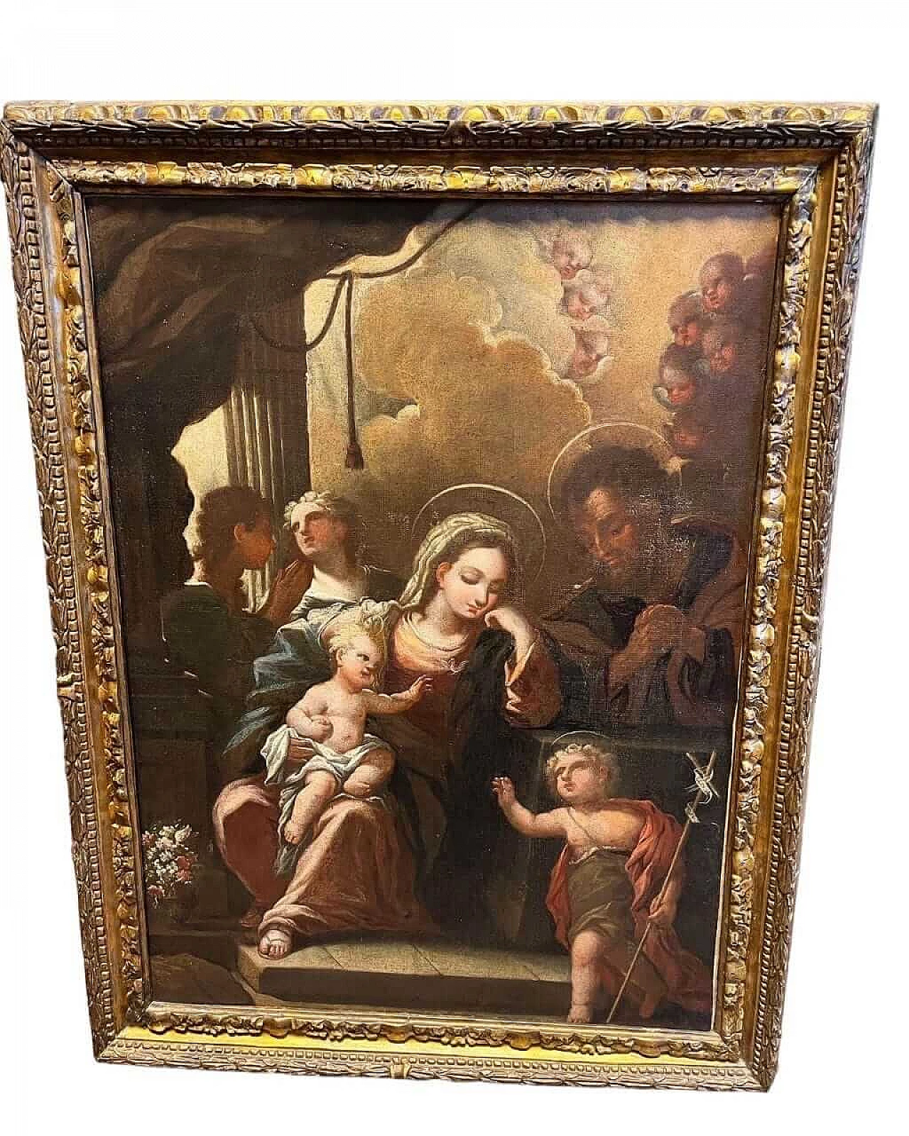 Holy Family with young Saint John, oil painting on canvas 5