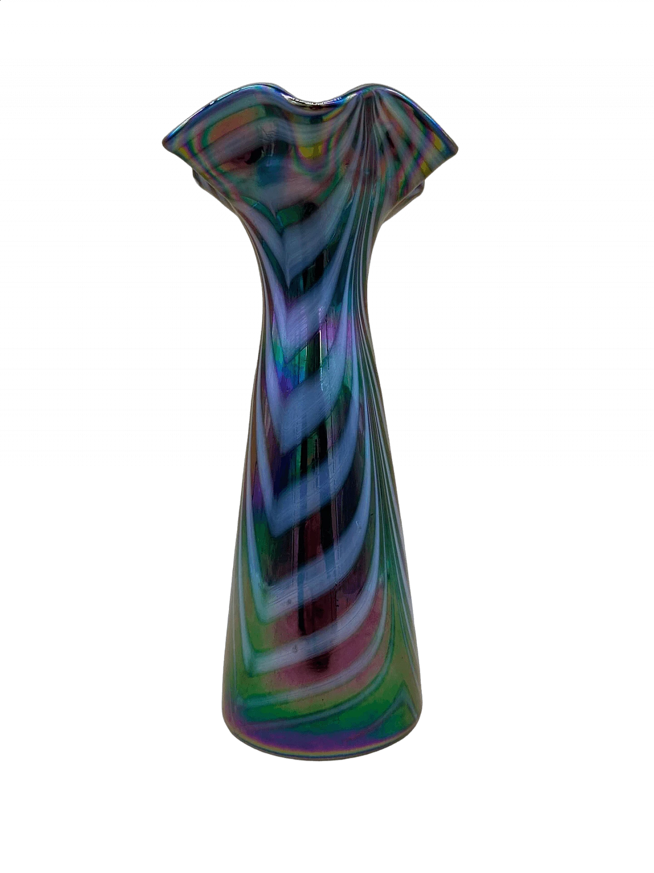 Iridescent glass vase with streaks, early 1900s 4