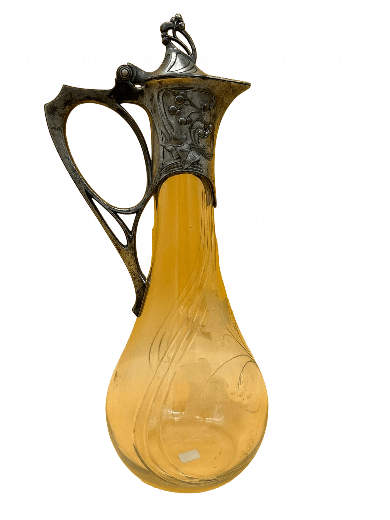 Metal and glass wine jug by WMF, early 1900s 5