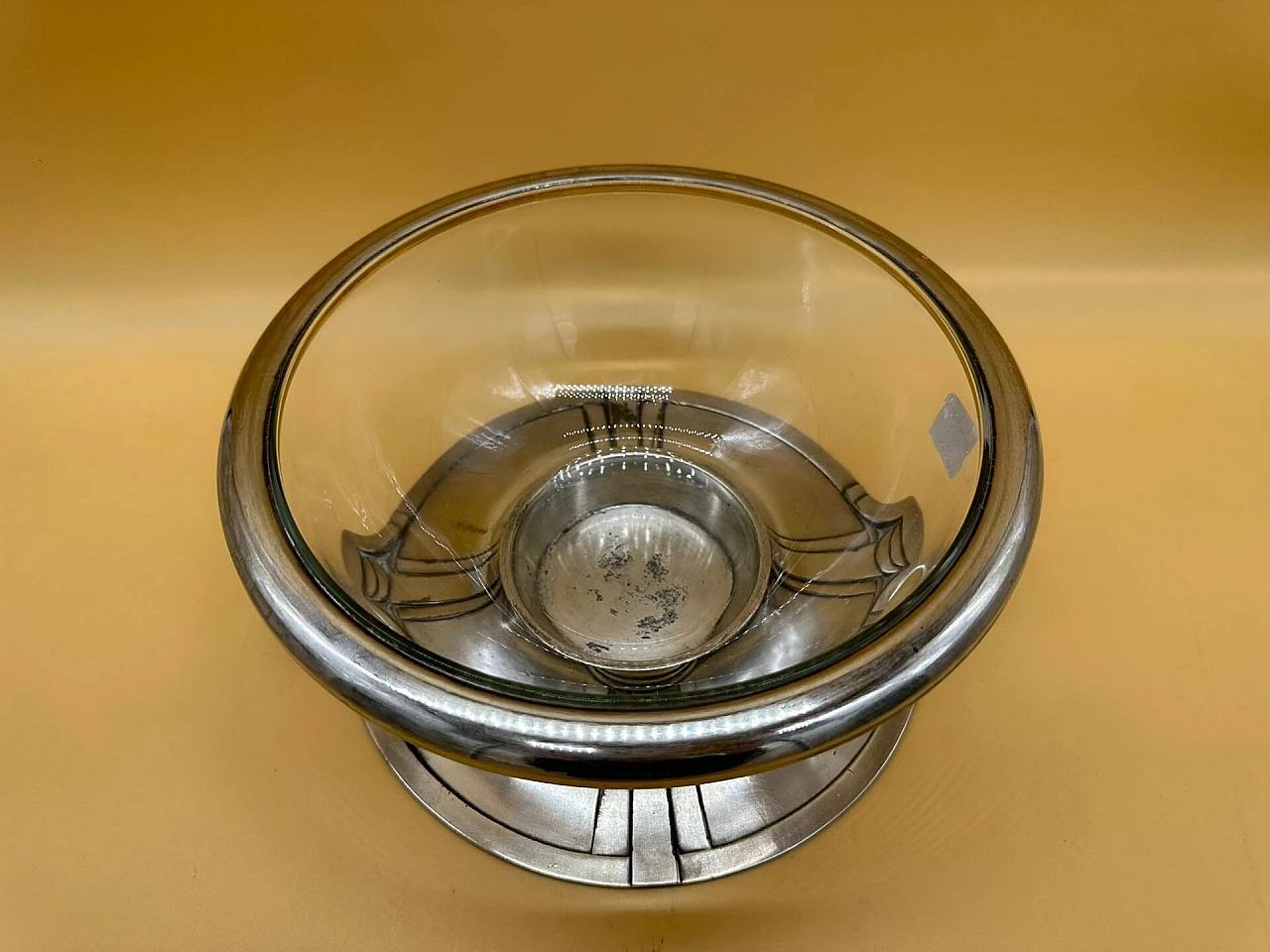 Art Deco glass and metal ice bucket by Gallia, early 1900s 2