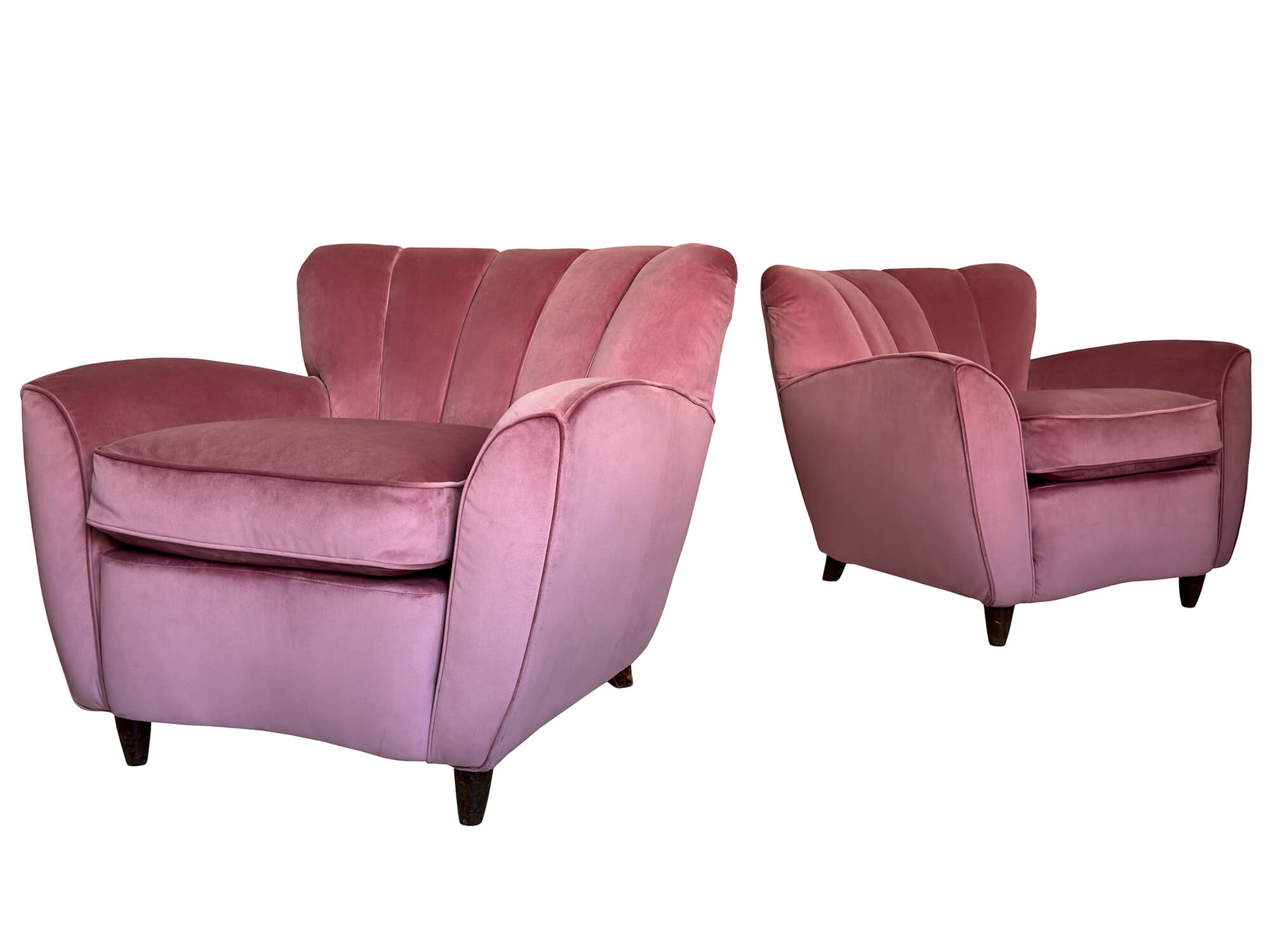 POLTRONA IN VELLUTO rosa anni '50, armchair, vintage, velvet pink