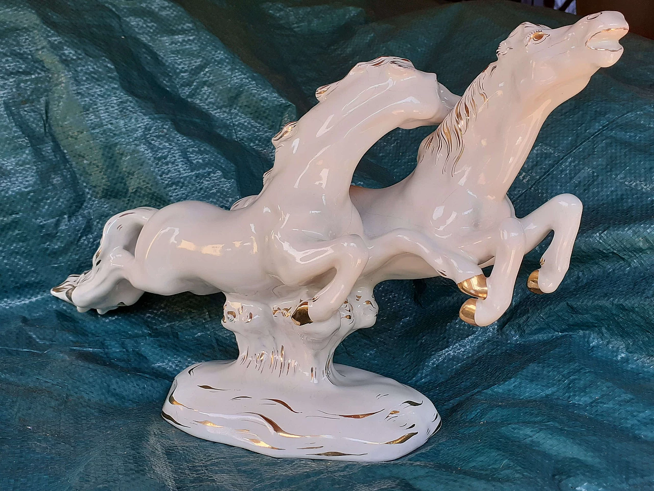 Ceramic sculpture with pair of horses by Cemas, 1940s 36