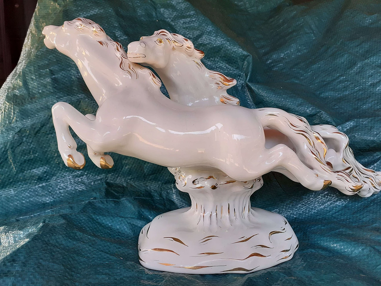 Ceramic sculpture with pair of horses by Cemas, 1940s 47