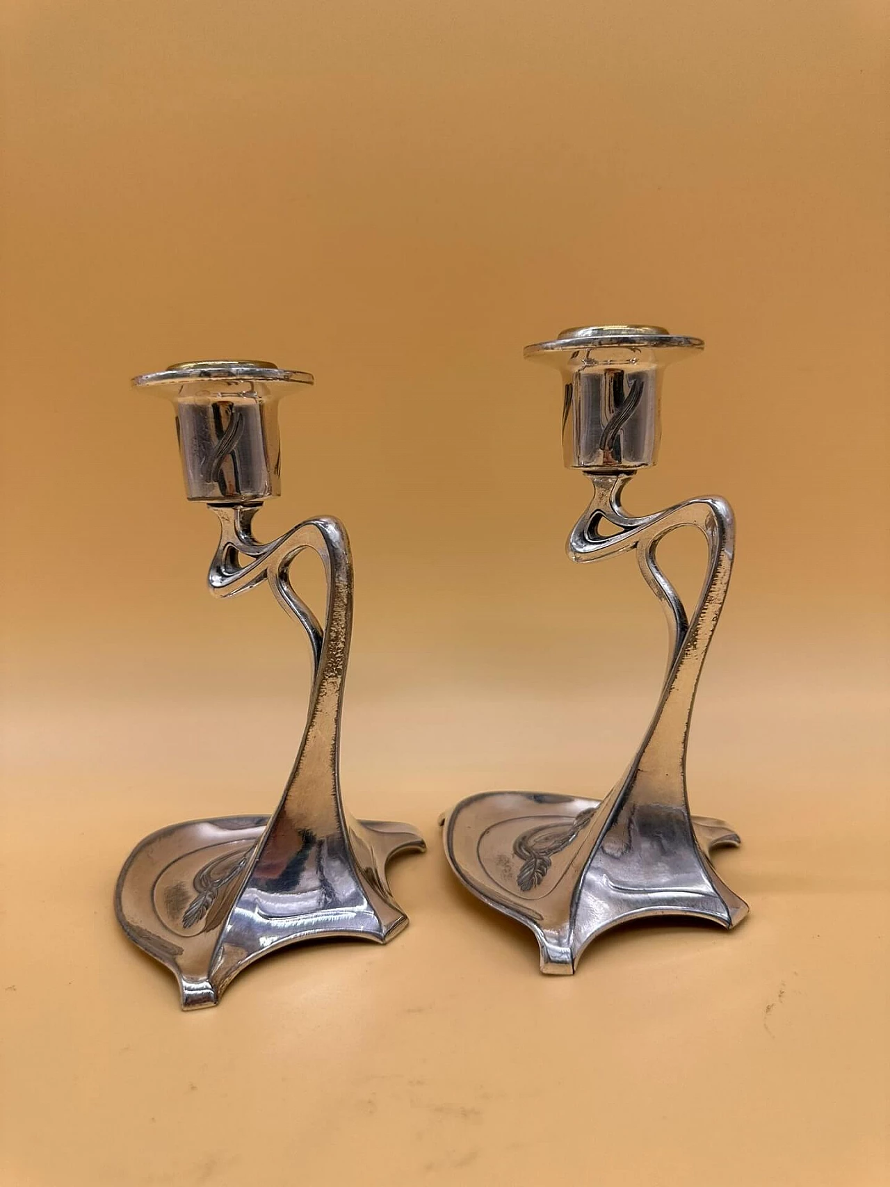 Couple of pine cone leaf candlesticks from WMF 2