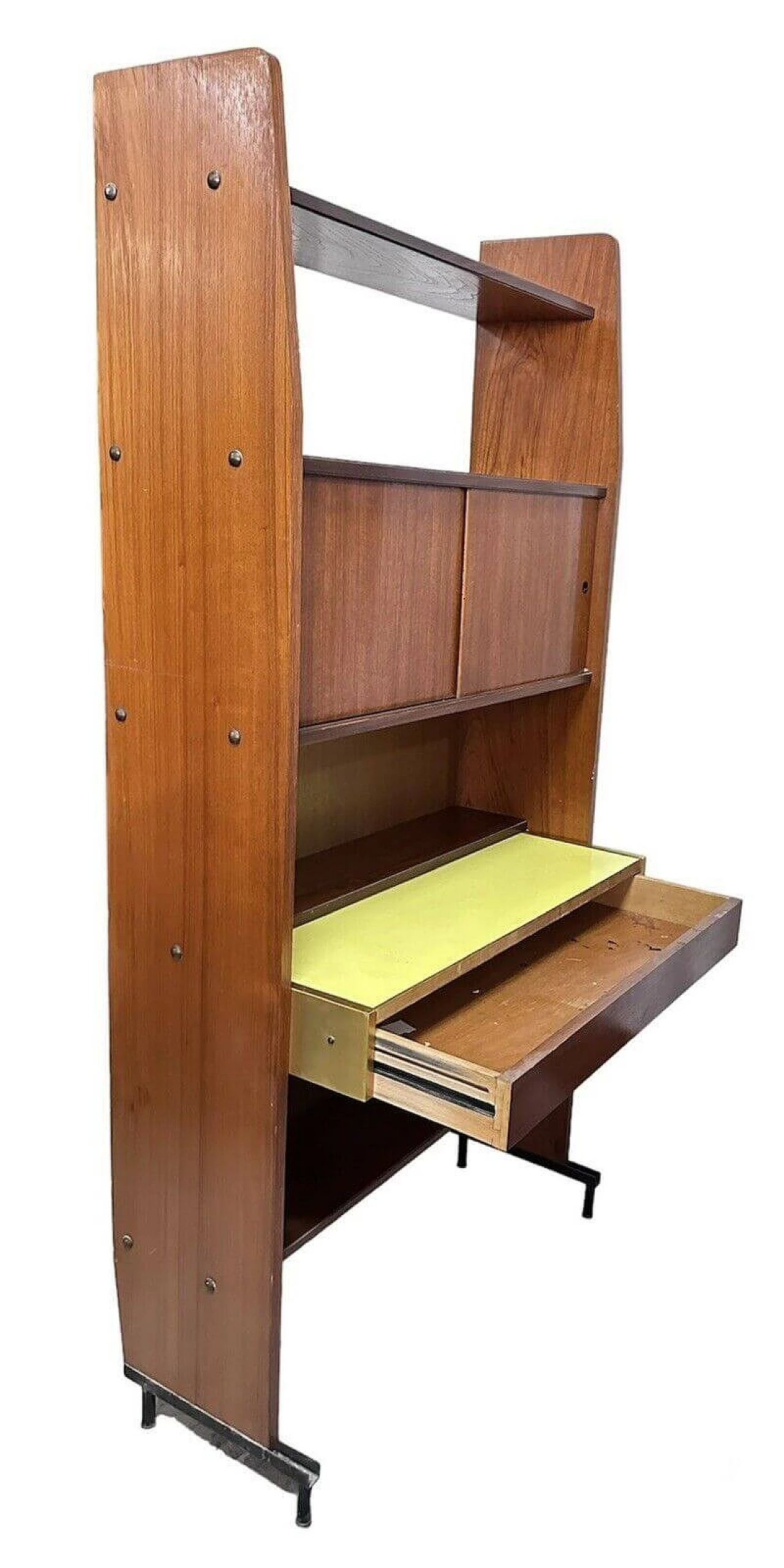 Mid Century bookcase with desk, 1950s 1