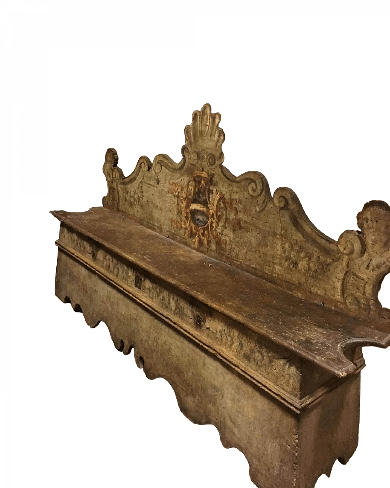 Wood bench with noble coat of arms, 17th century 4