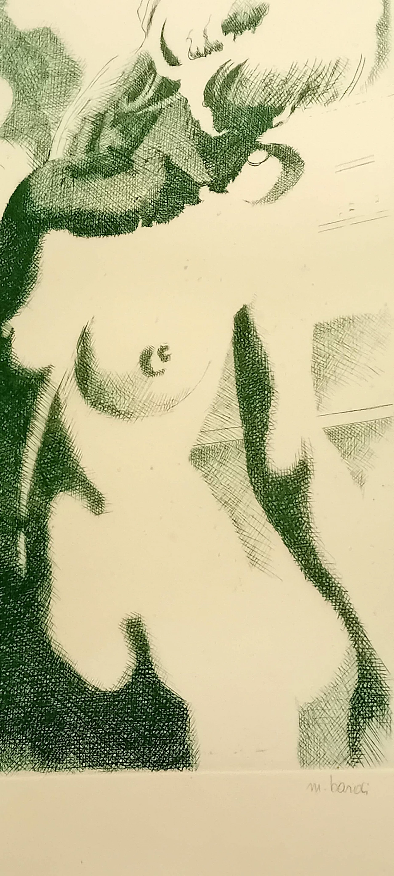 Mario Bardi, Nude of a woman, ink drawing on paper, 1960s 1