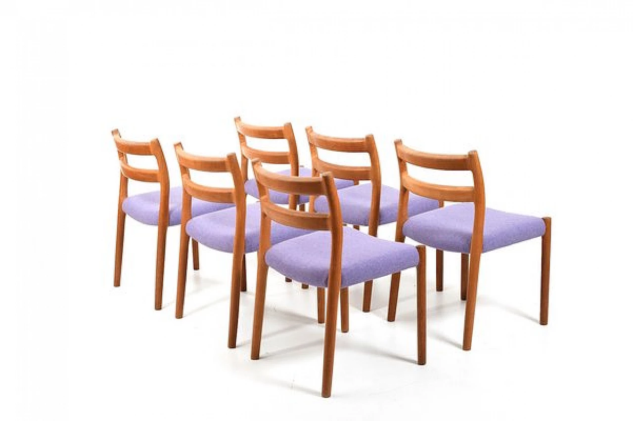 6 Solid oak 84 chairs by Niels Otto Møller for JL Møllers, 1960s 8