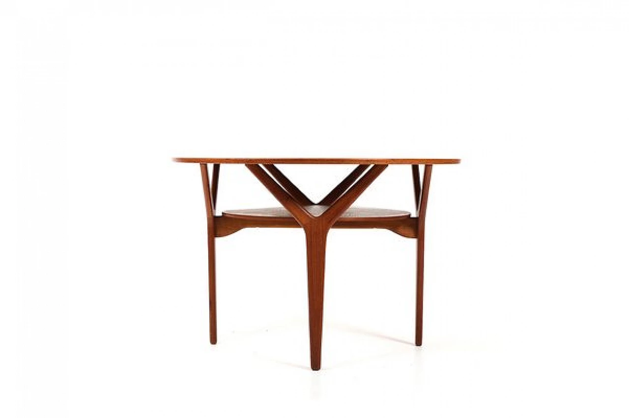 Round teak sofa table by Arne Vodder for Vamo Sønderborg, 1960s 1