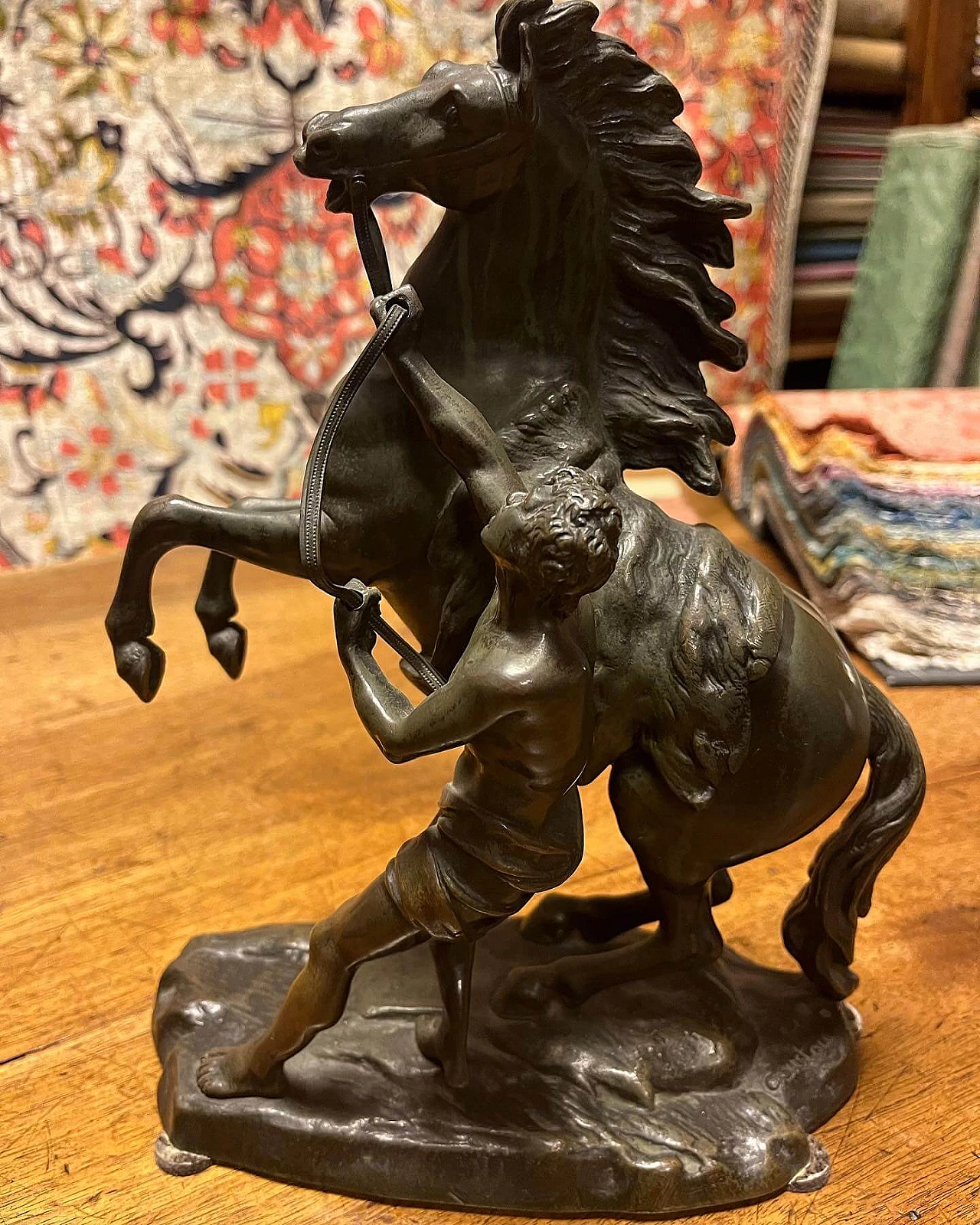 Pair of bronze horse sculptures by Guillaume Cousteau, 19th century 2