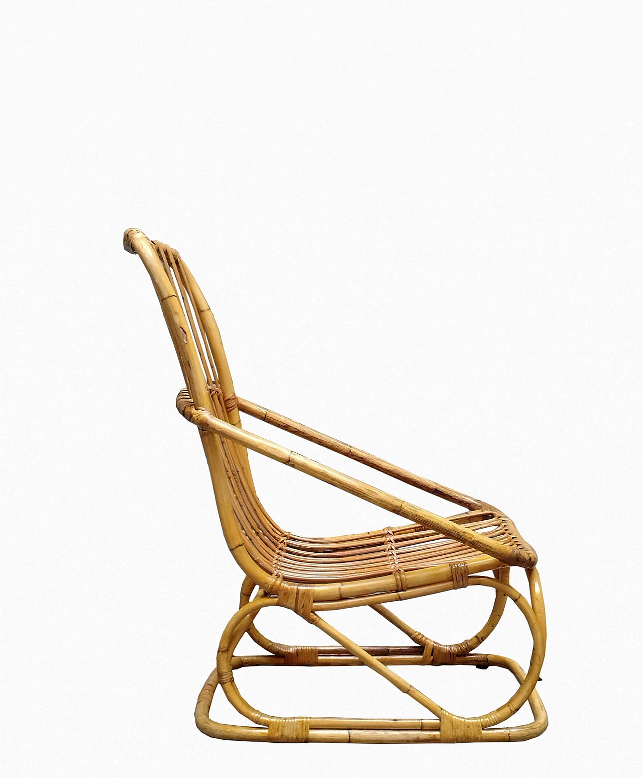 Rattan armchair attributed to Tito Agnoli, 1960s 3