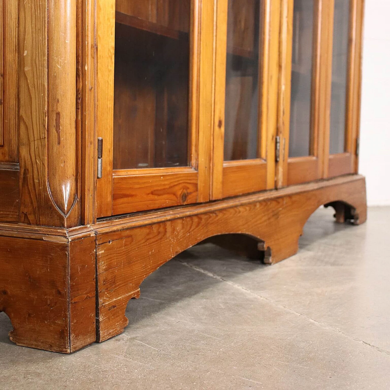 Spruce bookcase with glass doors, 19th century 10