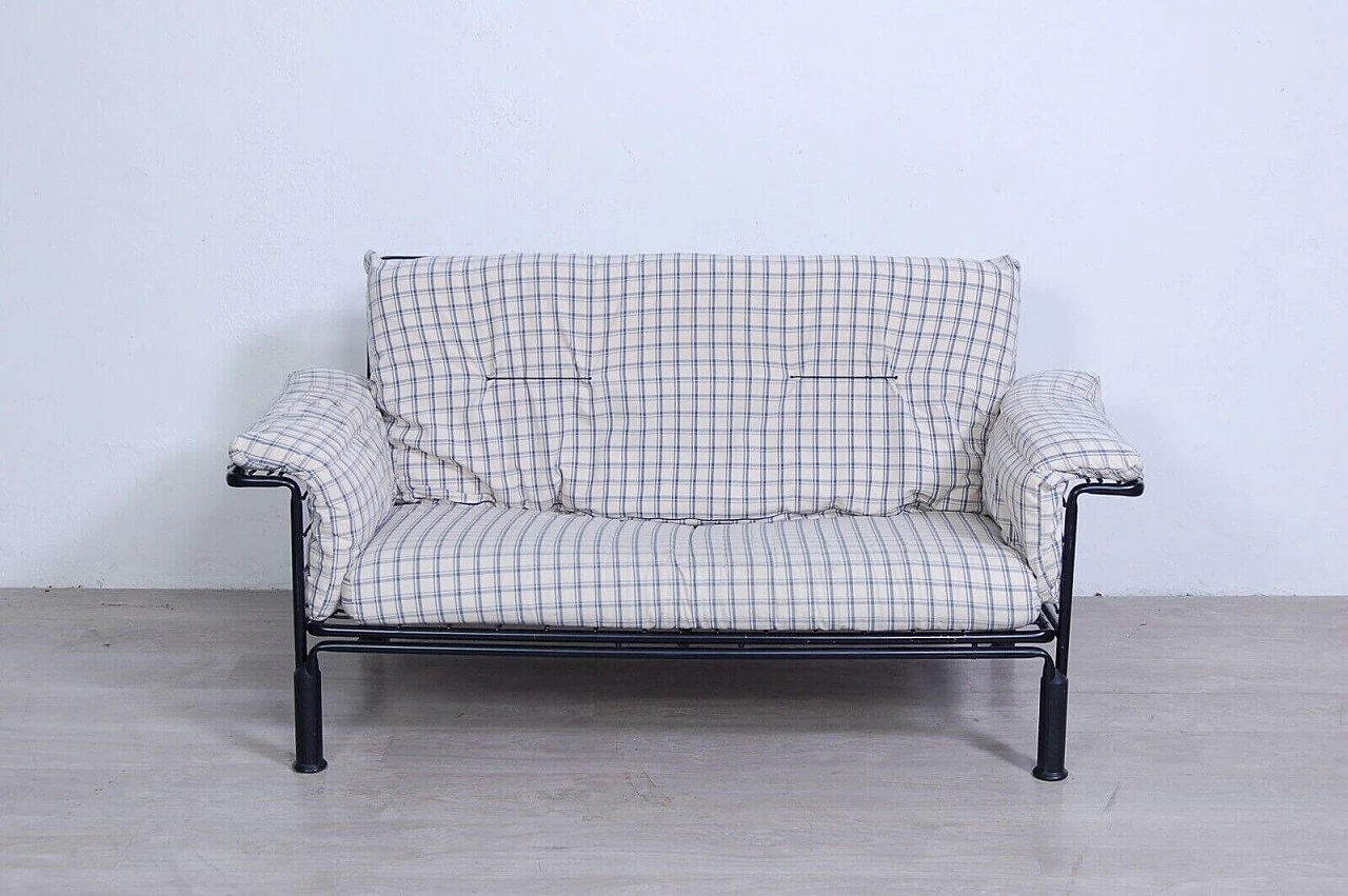 Pair of Hans sofas with iron frame by Enrico Baleri for Alias, 1980s 9