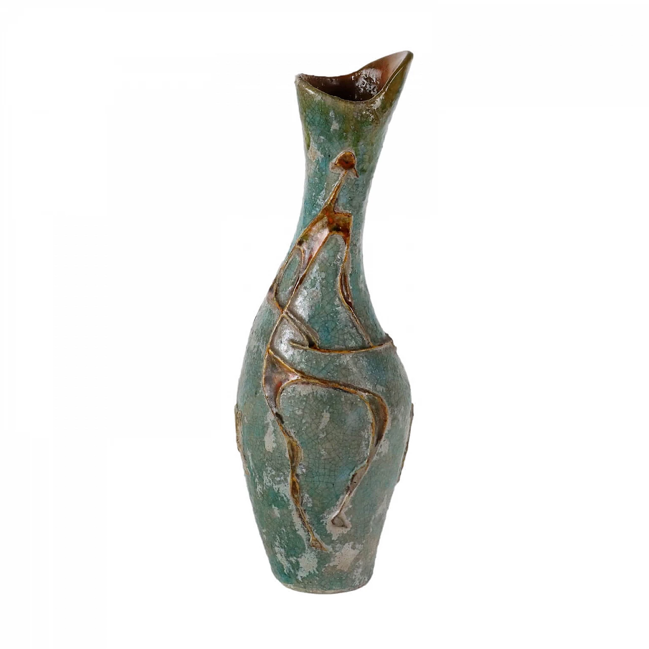 Glazed terracotta vase by Carlo Zauli, 1970s 1