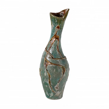 Glazed terracotta vase by Carlo Zauli, 1970s