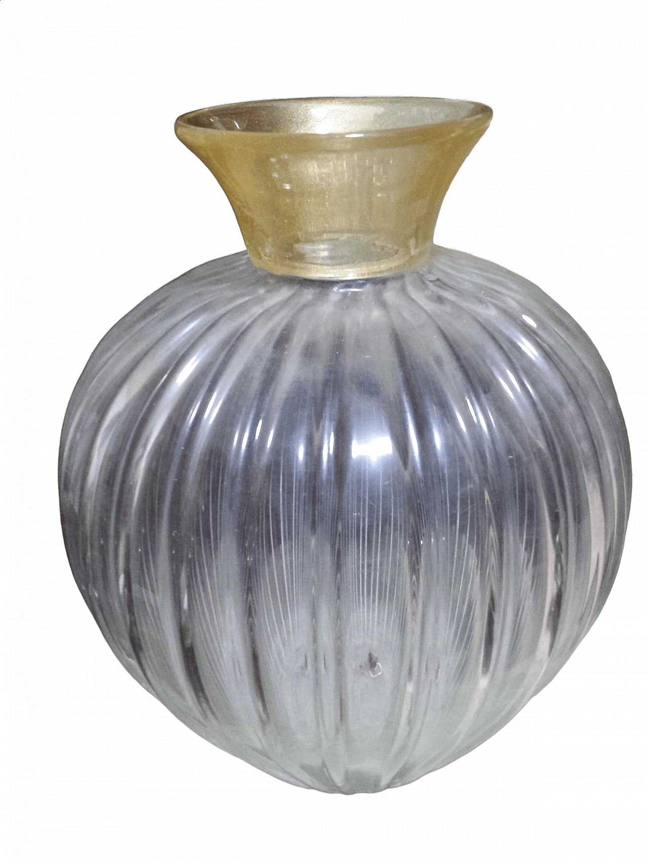 Ribbed opaline glass vase by Archimede Seguso, 1950s 18