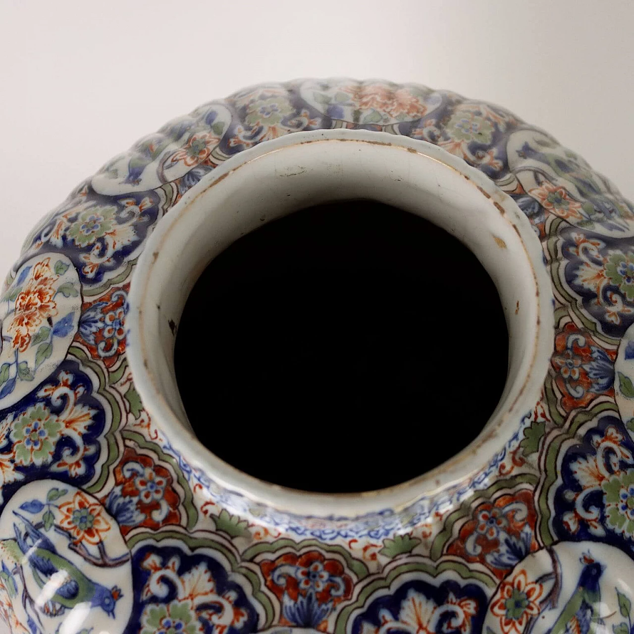 Vaso francese in ceramica policroma dipinta, anni '20 6