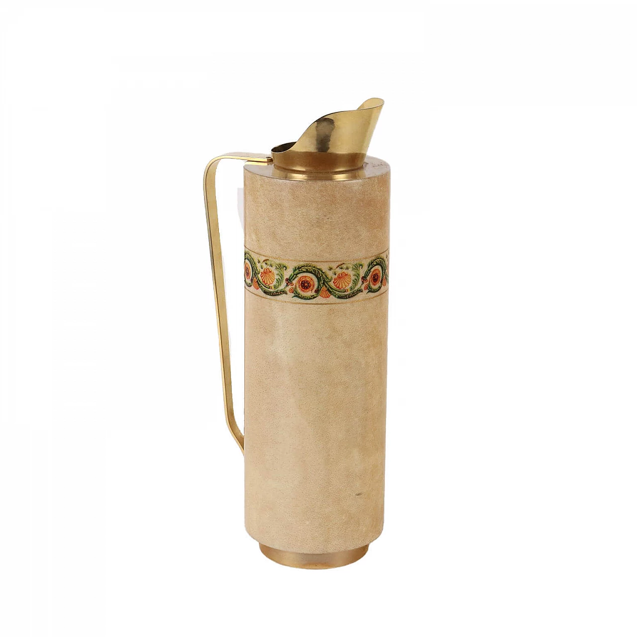 Wood, parchment and brass thermal carafe by Aldo Tura, 1950s 1