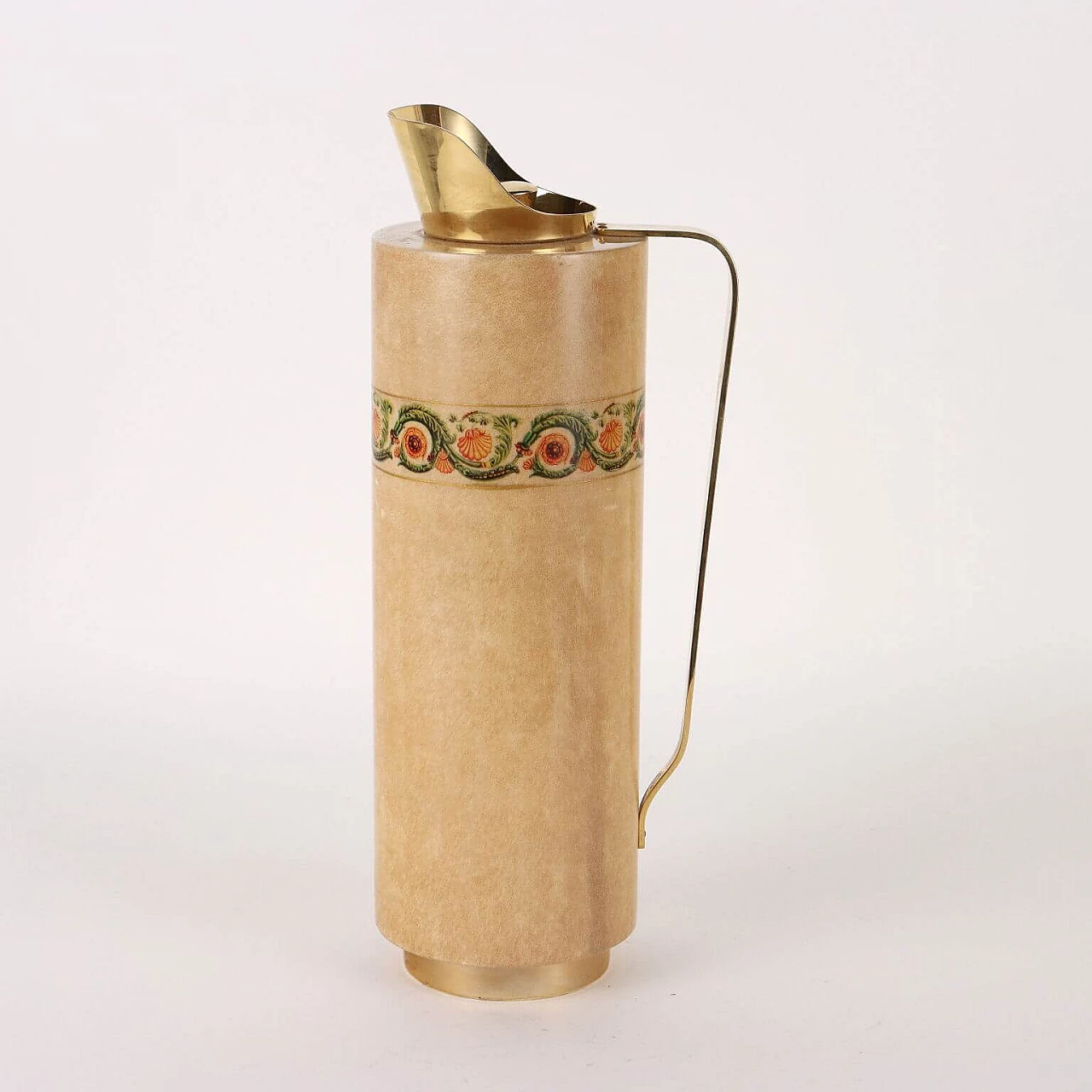 Wood, parchment and brass thermal carafe by Aldo Tura, 1950s 7