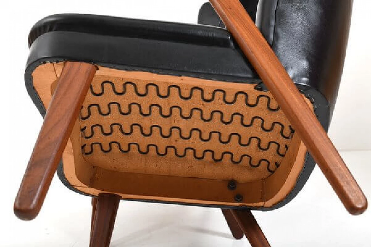 Pair of teak and leatherette armchairs in the style of Svend Åge Madsen, 1950s 11