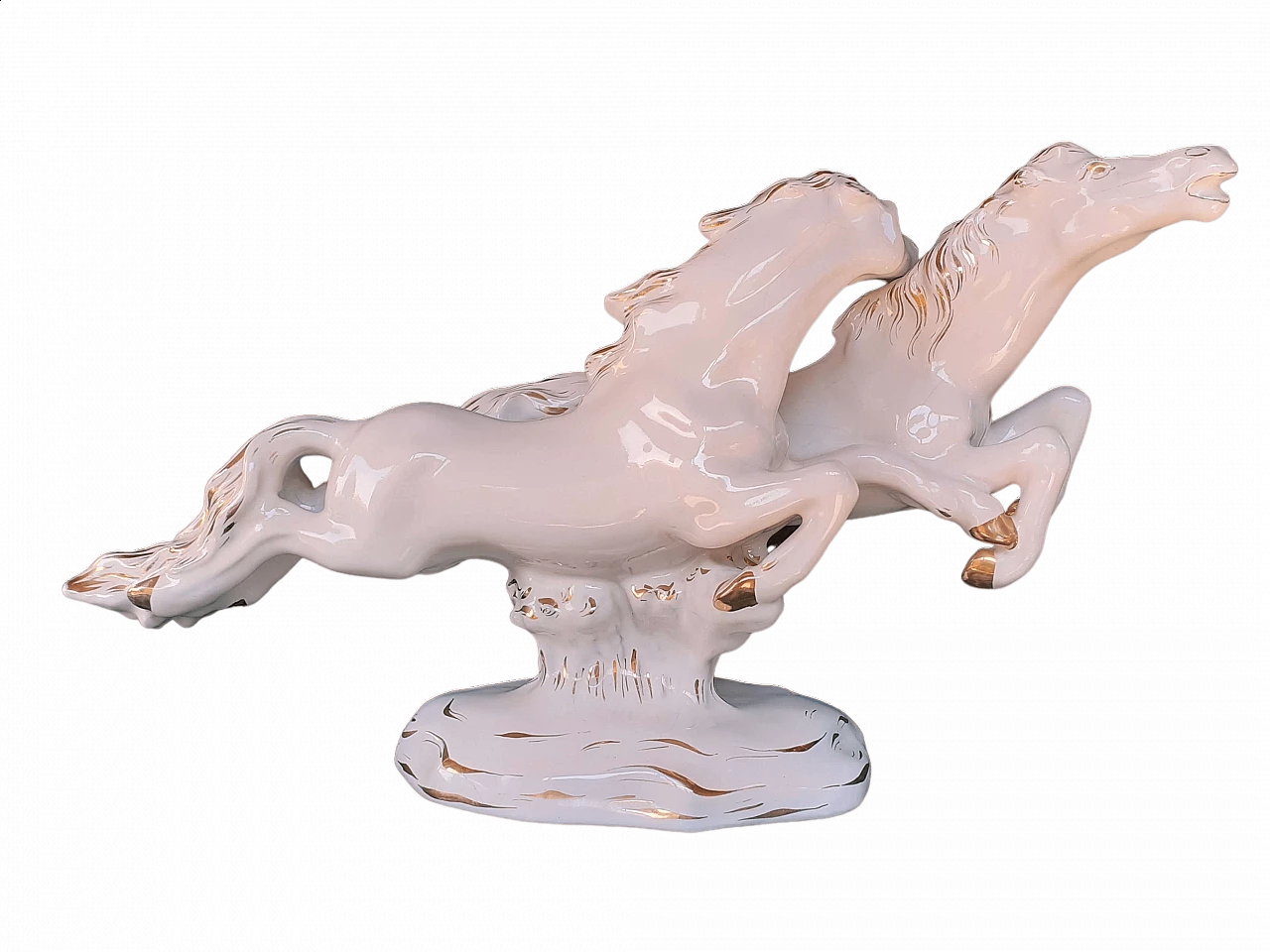 Ceramic sculpture with pair of horses by Cemas, 1940s 51