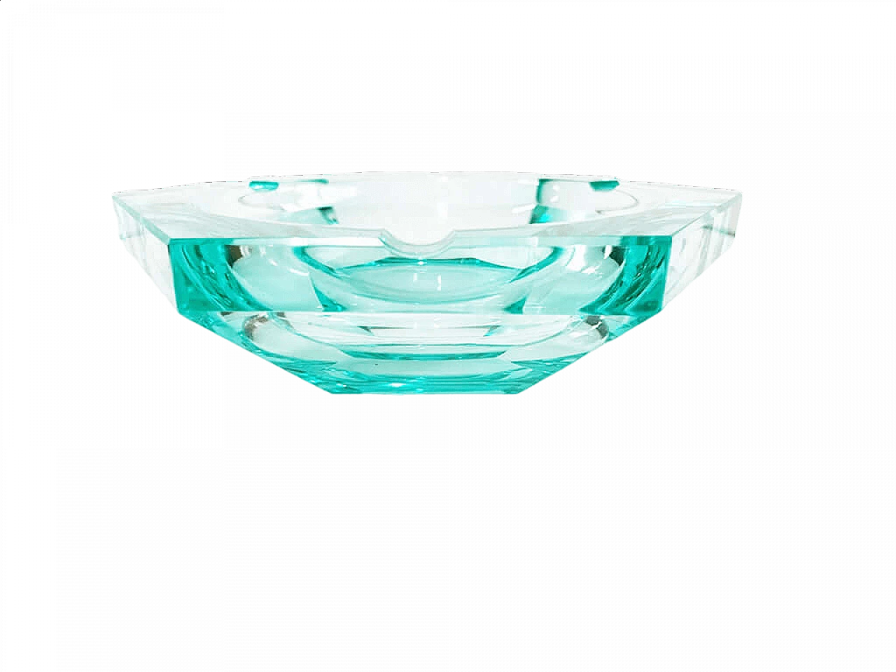 Hexagonal crystal ashtray attributed to Fontana Arte, 1970s 4