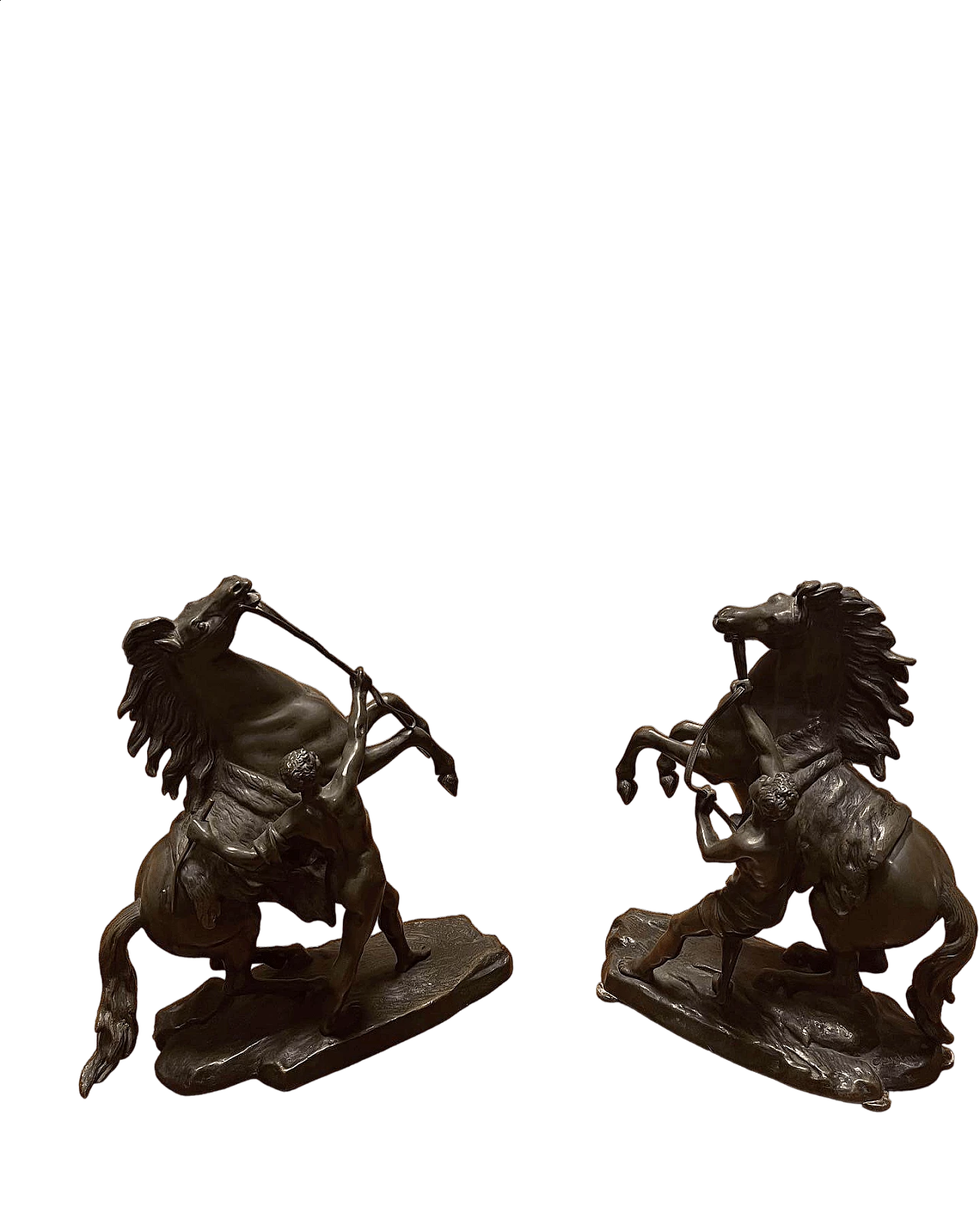 Pair of bronze horse sculptures by Guillaume Cousteau, 19th century 4