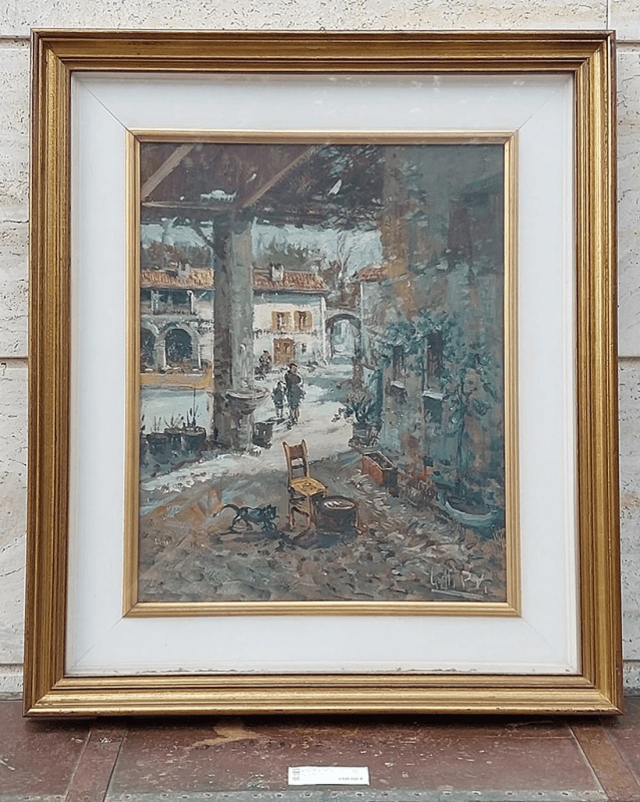 Pietro Virgilio Lietti, scorcio di cortile, dipinto a olio su tela 5