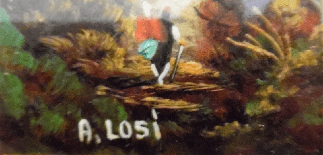 A. Losi, paesaggio con figura, dipinto in miniatura, fine '800 3