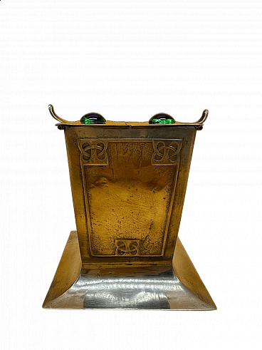 Metal box with lid and gems by Archibald Knox, early 20th century