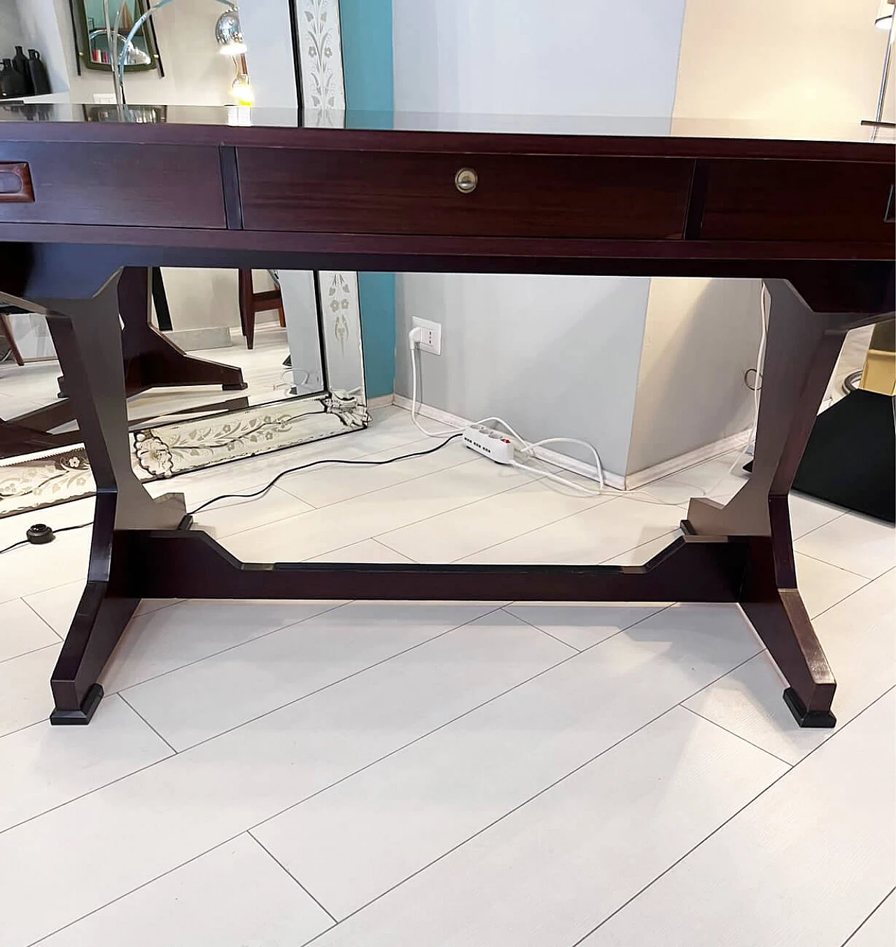 Rosewood desk with drawers, 1970s 3