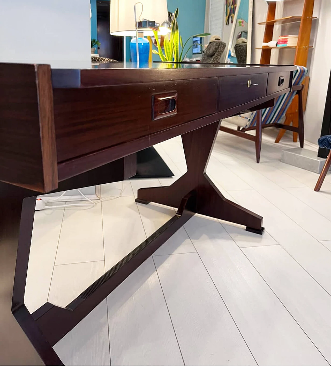 Rosewood desk with drawers, 1970s 6