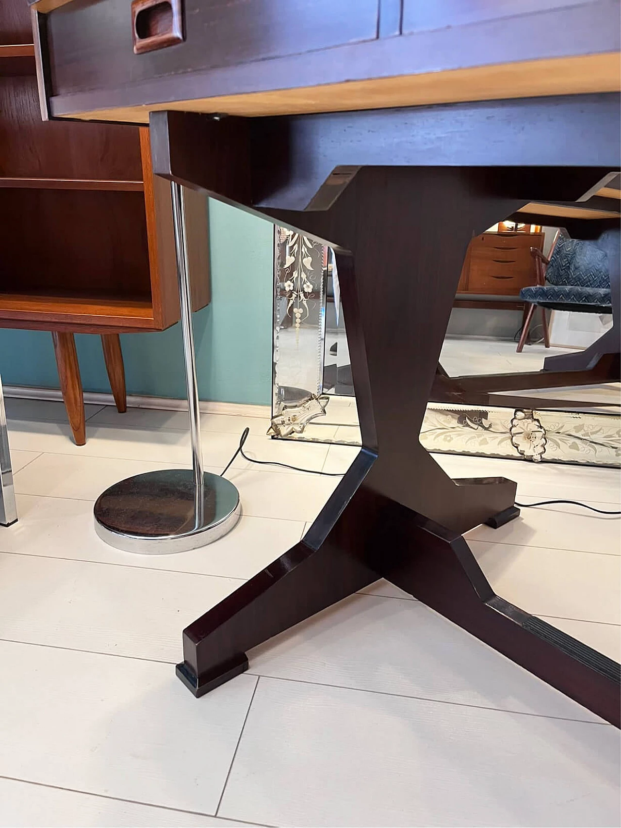 Rosewood desk with drawers, 1970s 9