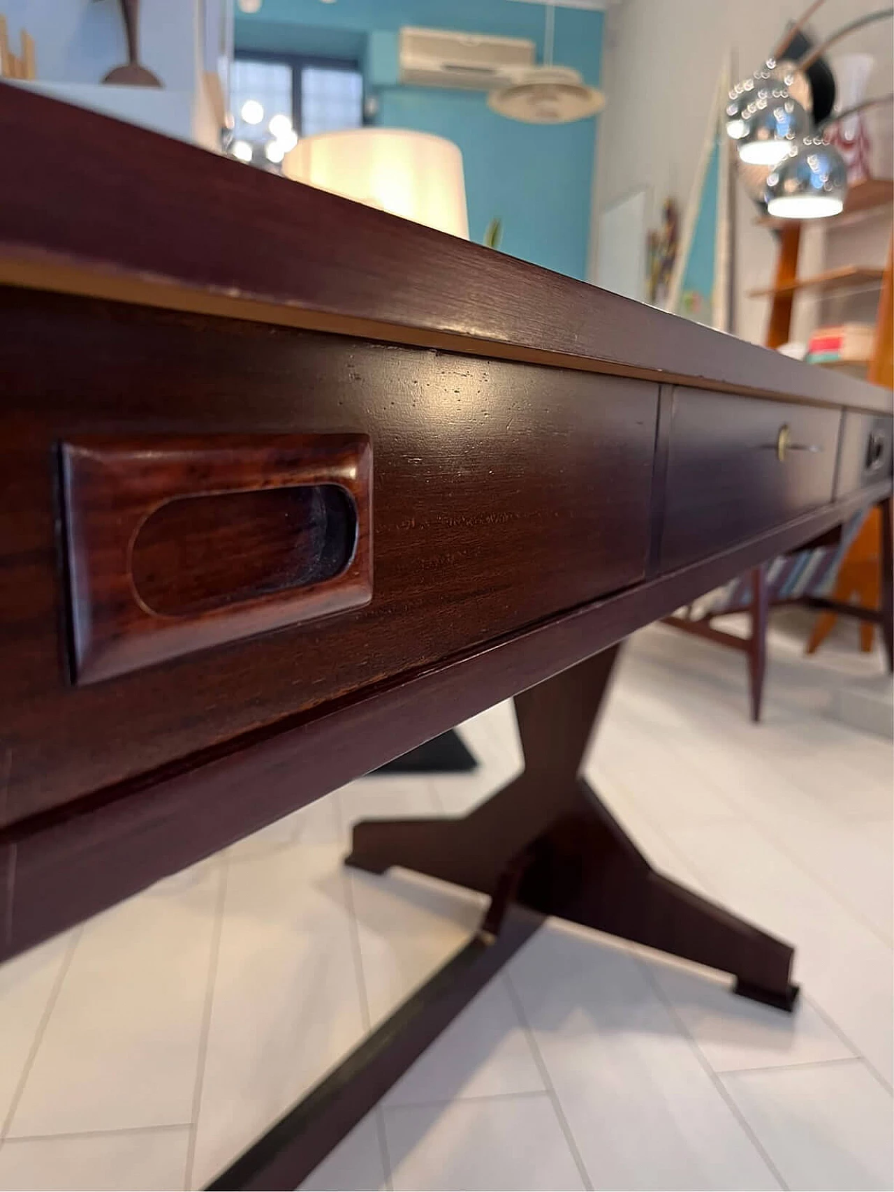 Rosewood desk with drawers, 1970s 12