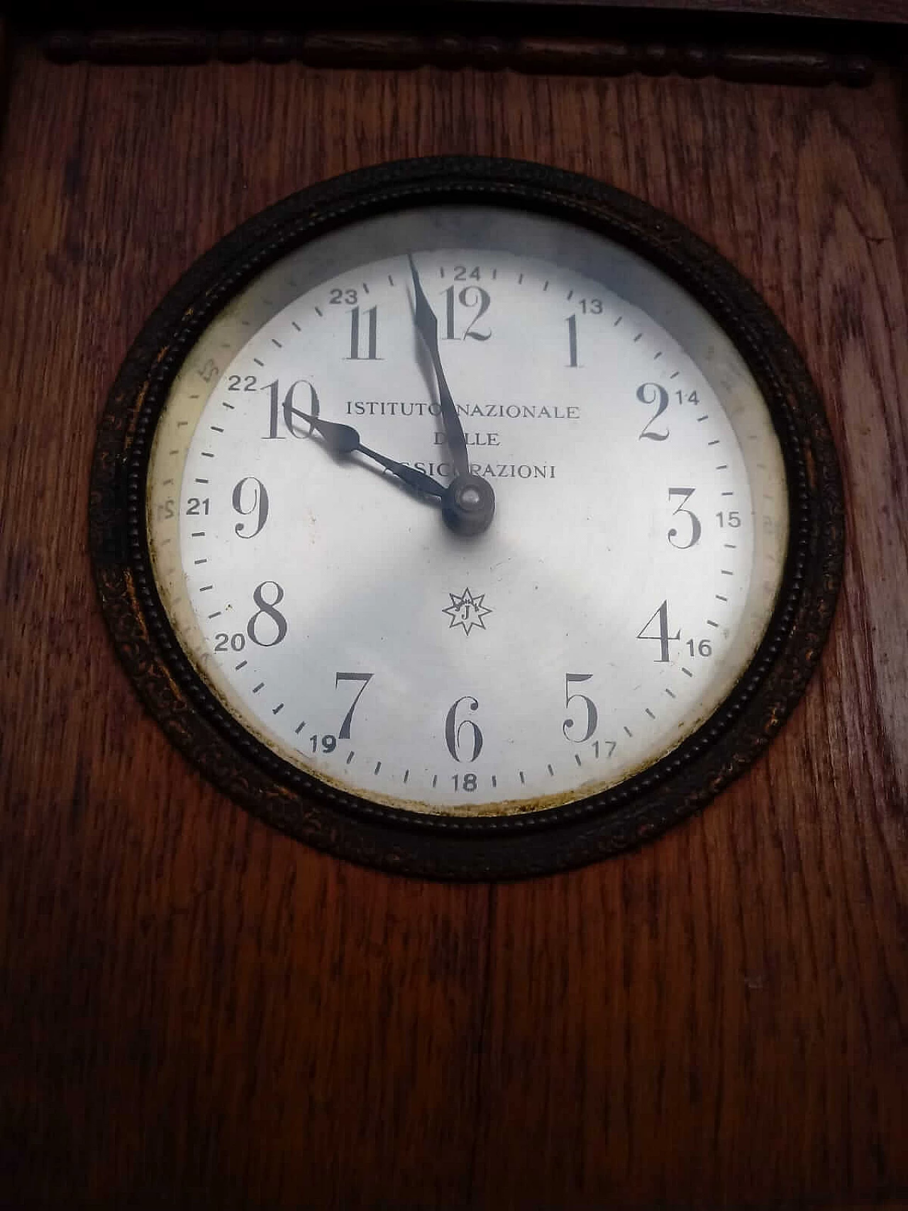 Oak clock with piggy bank by Junghans for INA, 1930s 1