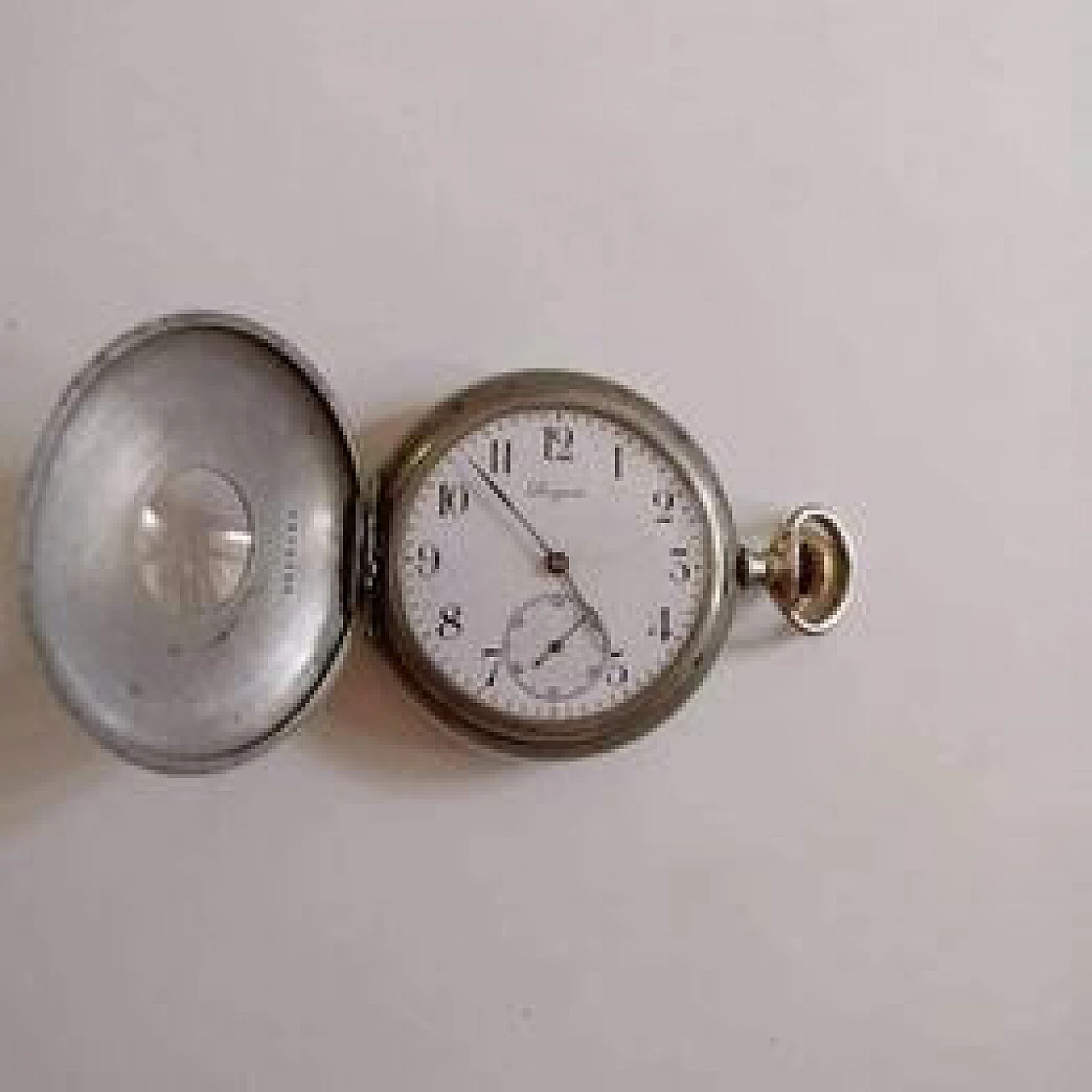 Polished steel pocket watch by Longines, late 19th century 9