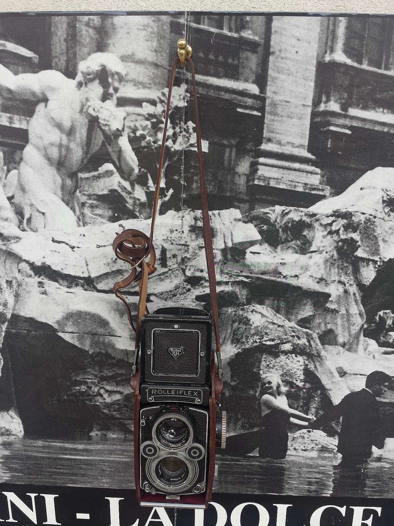 Sebastian Sa, The era of the paparazzi, décollage on wood with Rolleiflex, 1989 4