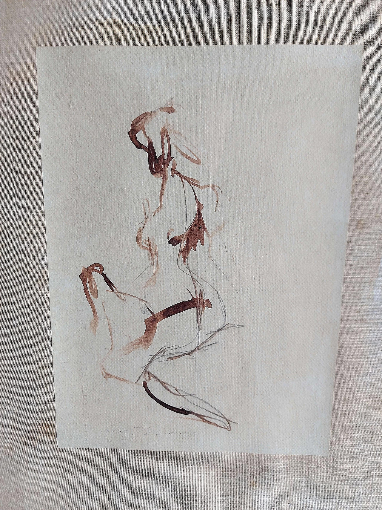 Ernesto Treccani, Nudo, disegno a china su carta, 1970 1