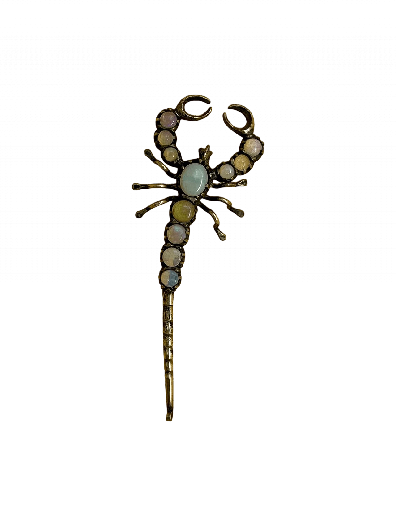 Silver brooch in the shape of a scorpion with various stones, early 1900s 4