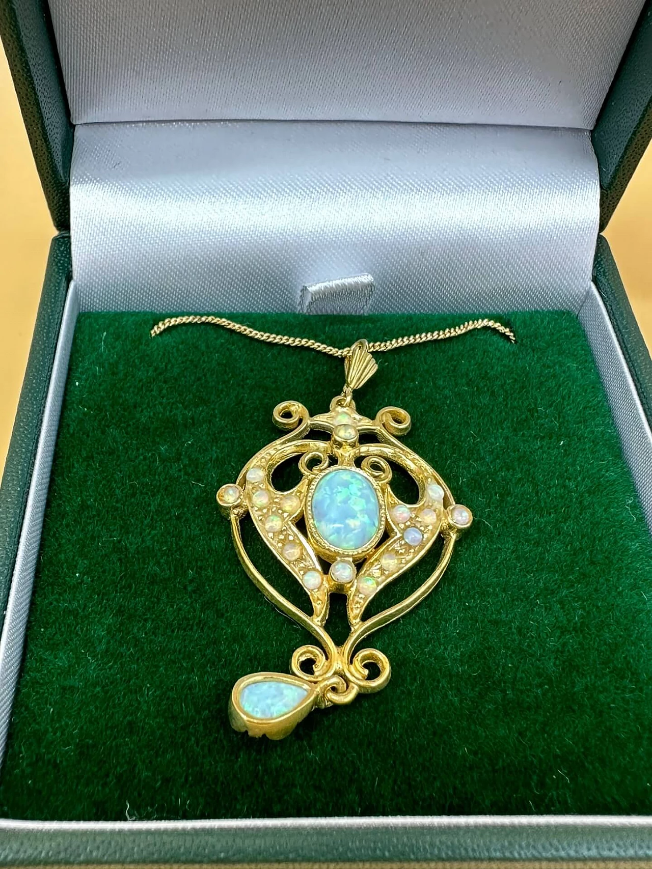 Gold pendant with stones and gems, early 1900s 2