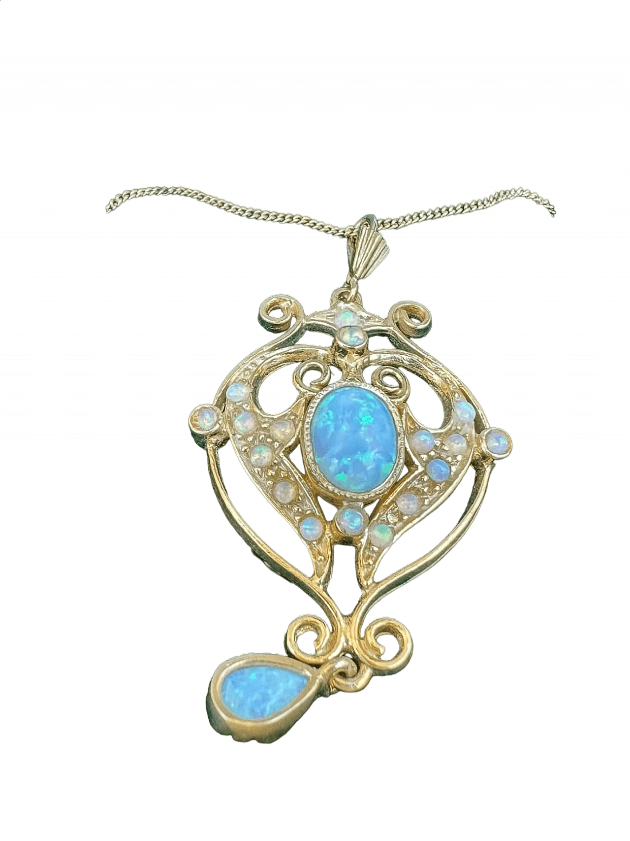 Gold pendant with stones and gems, early 1900s 4