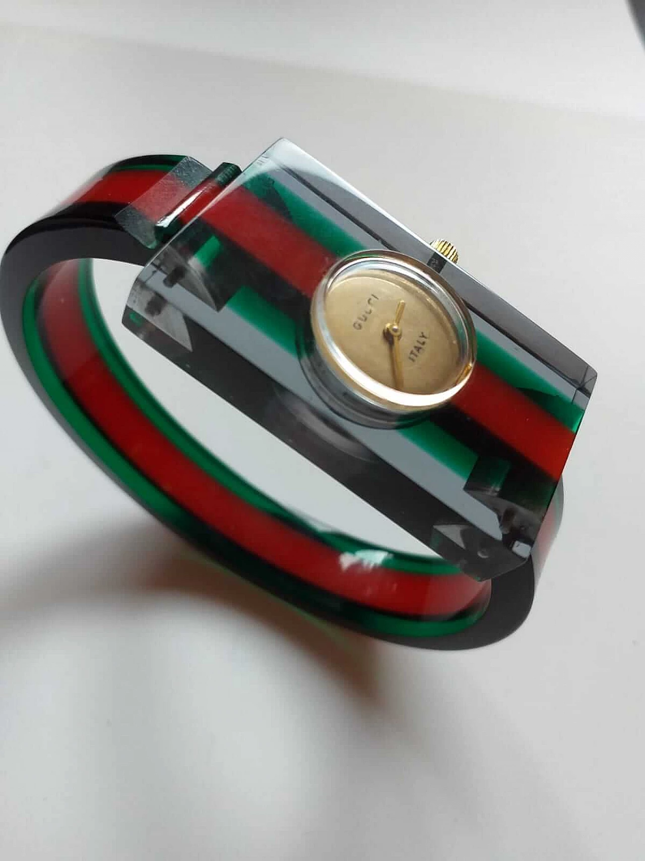 Plexiglass wrist watch by Gucci, 1970s 8